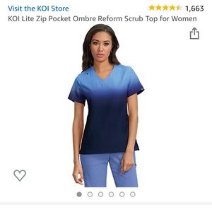 Scrub top size XL multicolored blue.